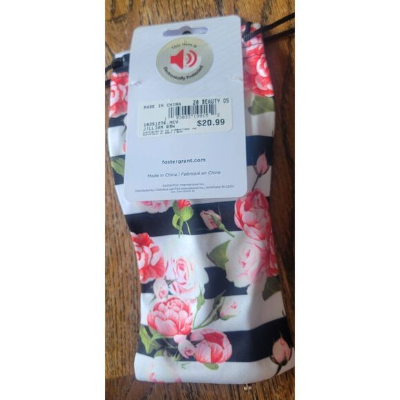 Foster Grant NEW WOMENS GOLD FRAME SUNGLASSES with Rainbow Lenses and Floral Pou - Picture 9 of 9